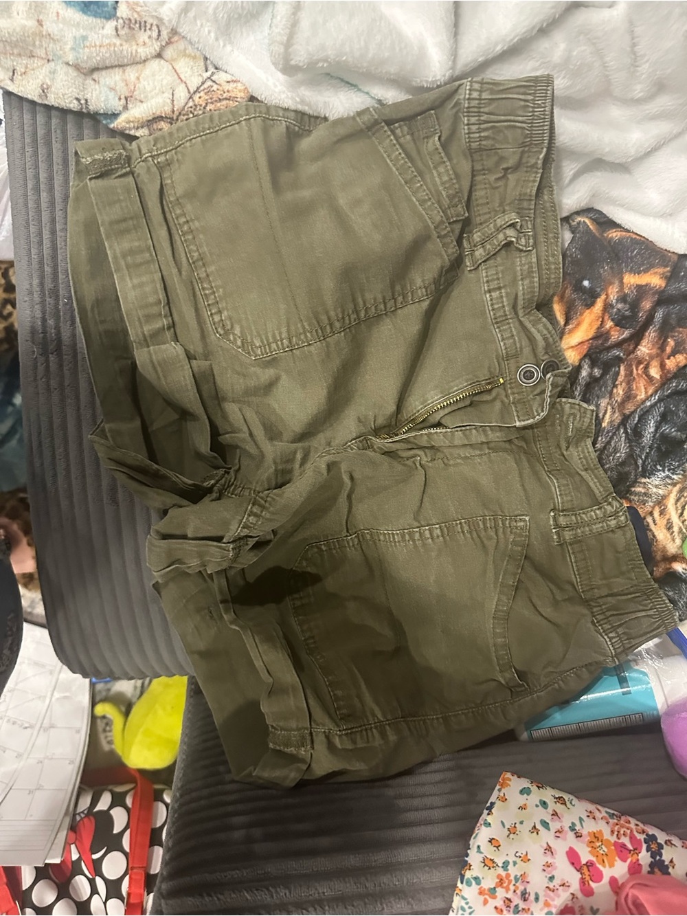 Time and Tru Olive Green Utility Shorts